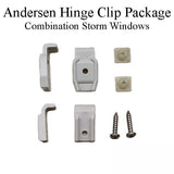 Andersen Hinge Clip Package For Narroline Woodwright Tilt-Wash Combination Storm Windows White