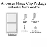 Andersen Hinge Clip Package For Narroline Woodwright Tilt-Wash Combination Storm Windows White