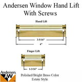 Andersen Estate Hand Lift, Tilt-Wash (DC) and Tilt-Wash (TW) Windows - Bright/Polished Brass