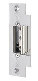 Adjustable Electric Strike Fail Secure, Faceplate 1-1/4 x 4-7/8, Center Stainless Steel 8-16V AC/DC