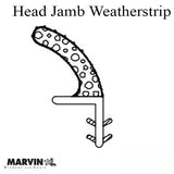 Marvin Head Jamb Parting Stop, V1194 Stile Weather Strip, sold by the foot