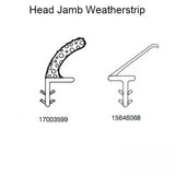 Marvin Head Jamb Parting Stop, V1194 Stile Weather Strip, sold by the foot