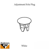 Adjustment Hole Button/Plug - Gliding Windows - White