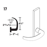 Schlage L9010 17L Passage Latch Mortise Set, 17 Lever, L Escutcheon