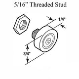 Shower Door Roller, 3/4 X 1/4 Flat Ball Bearing Wheel