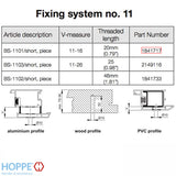 Hoppe Handle Fixing Bolt for One Side Mount Pull Handles, Thread Length: 0.79" (20mm)