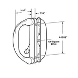 Interlock Involute Sliding Patio Door Handle Set SBML Non-Keyed