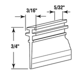 Shower Door Sweep, T-Shape, 3/4 Inch - Gray