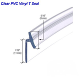 Pvc Vinyl T Seal, Frameless Hinged Shower Door - Clear