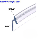 Pvc Vinyl T Seal, Frameless Hinged Shower Door - Clear