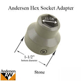 Hex Socket Adapter for Roof Window - Stone