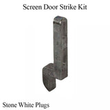 Marvin Screen Door Strike Kit with Plugs and Screws - Stone White