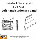 Interlock Weatherstrip, 2 or 3 Panel, LH, Stationary Panel