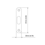 STRIKE PLATE, PB0005N, ROUNDBOLT 0.79 X 3.82 -STAINLESS STEEL