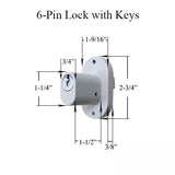 Andersen Exterior 3-Panel Patio Door Lock with Keys, 6 Pin Schlage - White