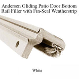 Andersen Perma-Shield Gliding Door PS4, 8/12 Operating Panel Bottom Rail Filler with Fin-Seal Weatherstrip - White