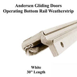 Andersen PS5 Operating Panel Bottom Rail Filler with Weatherstrip - White