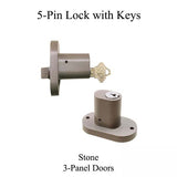 Andersen 3 Panel Door 5 Pin Lock with Keys - Stone