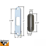 Andersen Perma-Shield Metal 4 Inch Gliding Door Strike and Liner for 2 Panel Door