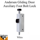 Andersen Auxiliary Foot Bolt Lock for Frenchwood Gliding Door - White