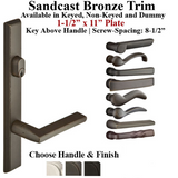 MULTIPOINT TRIM, 1-1/2 X 11 INCH, AMERICAN CYLINDER, SANDCAST BRONZE HANDLESET, CHOOSE OPTIONS