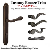 MULTIPOINT TRIM, 2 X 10 INCH, AMERICAN CYLINDER TUSCANY BRONZE HANDLESET - 921462000