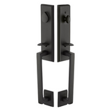 Emtek 453525 Rustic Modern Rectangular Monolithic Grip by Grip Entrance Handleset - Sandcast Bronze Tubular - Single Cylinder