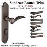 MULTIPOINT TRIM, 2 X 10-1/2 INCH, AMERICAN CYLINDER SANDCAST BRONZE HANDLESET