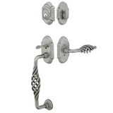 Emtek 461212 Sectional with Lafayette Grip Entrance Handleset - Wrought Steel Tubular - Single Cylinder