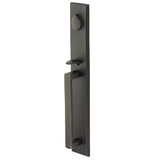 Emtek 450623 Rustic Modern Rectangular Full Length Entrance Handleset - Sandcast Bronze Tubular - Dummy