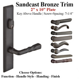 MULTIPOINT TRIM, 2 X 10 INCH, AMERICAN CYLINDER SANDCAST BRONZE HANDLESET, CHOOSE OPTIONS 921452000