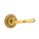 Emtek 8057 CLASSIC BRASS - LEVERSETS With Ribbon & Reed Rosette Dummy, Pair