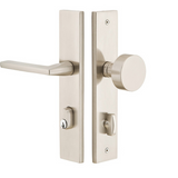 Emtek 8042 STRETTO Narrow Trim Lockset, 2" x 10" Modern Rectangular Keyed, Brass Tubular, Dummy (Pair)