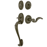 Emtek 471224 Tuscany Sectional Entrance Handleset - Lost Wax Cast Bronze Tubular - Single Cylinder