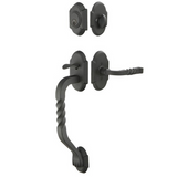 Emtek 462222 Sectional with San Carlos Grip Entrance Handleset - Wrought Steel Tubular - Double Cylinder