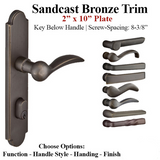 MULTIPOINT TRIM, 2 X 10 INCH, AMERICAN CYLINDER SANDCAST BRONZE HANDLESET, CHOOSE OPTIONS 921642000