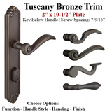 MULTIPOINT TRIM, 2 X 10-1/2 INCH, AMERICAN CYLINDER TUSCANY BRONZE HANDLESET - 921162000