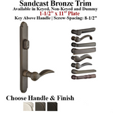 MULTIPOINT TRIM, 1-1/2 X 11 INCH, AMERICAN CYLINDER, SANDCAST BRONZE HANDLESET