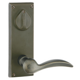 Emtek 7360 Rectangular 3-5/8" C-to-C Keyed Sideplate Lockset, Passage/Single Keyed - Sandcast Bronze Tubular