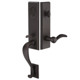 Emtek 451512 Rectangular Monolithic Entrance Handleset - Sandcast Bronze Tubular - Single Cylinder