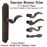 MULTIPOINT TRIM, 2 X 10-1/2 INCH, AMERICAN CYLINDER TUSCANY BRONZE HANDLESET, CHOOSE OPTIONS