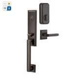 Emtek EMP4211 Wilshire Single Cylinder Entrance Handleset - Brass Tubular - EMPowered Upgrade