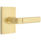 Emtek 5112 MODERN DESIGNER BRASS - LEVERSETS With Modern Rectangular Rosette Passage Set