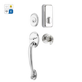 Emtek EMP4410 Saratoga Single Cylinder Entrance Handleset - Brass Tubular - EMPowered Upgrade