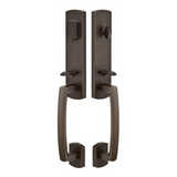 Emtek 453828 Logan Grip by Grip Entrance Handleset - Sandcast Bronze Tubular - Single Cylinder