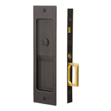 Emtek 2123 Sandcast Bronze Rustic Modern Rectangular Pocket Door Mortise Locks (2-1/2" x 8-1/2") - Keyed