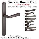 MULTIPOINT TRIM, 1-1/2 X 11 INCH, AMERICAN CYLINDER SANDCAST BRONZE HANDLESET - 921141000