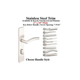 MULTIPOINT TRIM, 2 X 10 INCH, AMERICAN CYLINDER STAINLESS STEEL HANDLESET, CHOOSE OPTIONS