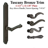 MULTIPOINT TRIM, 1-1/2 X 11-1/8 INCH, AMERICAN CYLINDER TUSCANY BRONZE HANDLESET 921261000