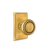Emtek 8521 DESIGNER BRASS - Knobsets With Rectangular Rosette Dummy, Pair